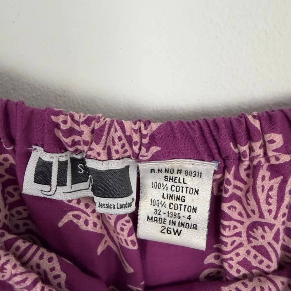 JL Studio Y2k Purple Tiered Midi Skirt Fairycore Cotton Boho Cottage Size 26W